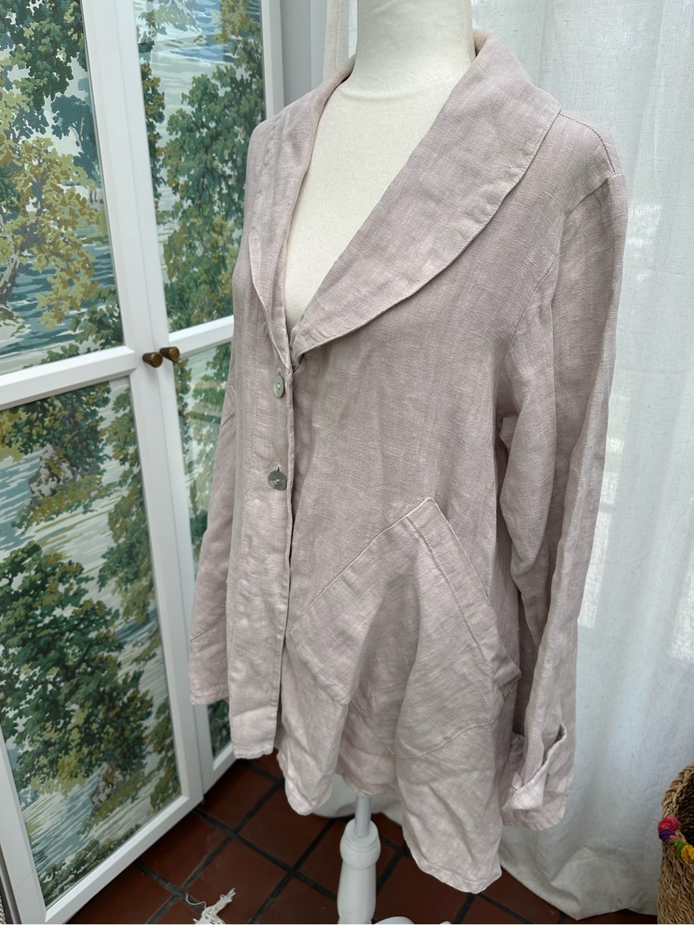 Bryn Walker Linen Jacket Cream Size Small